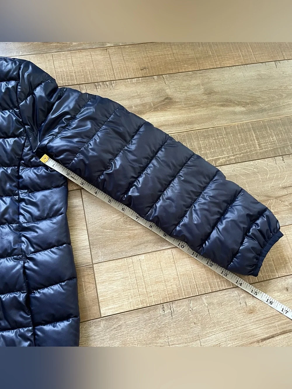 Primary Kids Size 10 Navy Blue Hooded Puffer Jacket Lightweight Packable Coat
